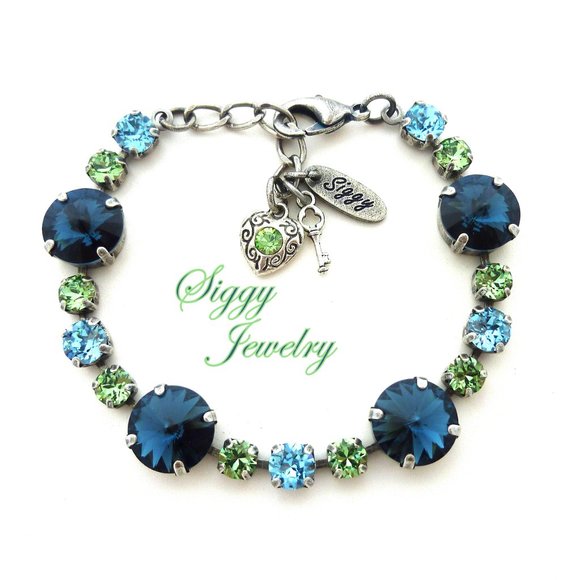 Equilibrium Bracelet Made with Genuine Austrian Crystals, Assorted Finishes - Picture 1 of 8